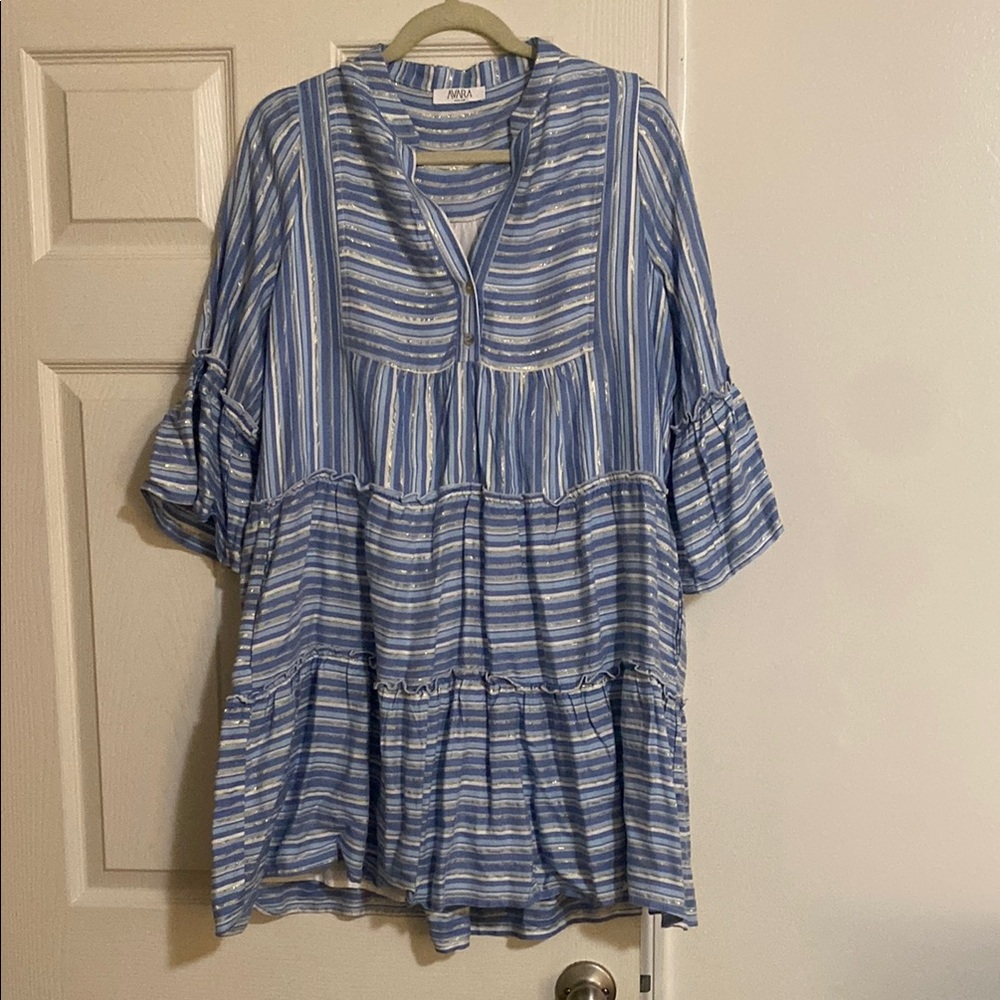 Blue Striped Women's Dress